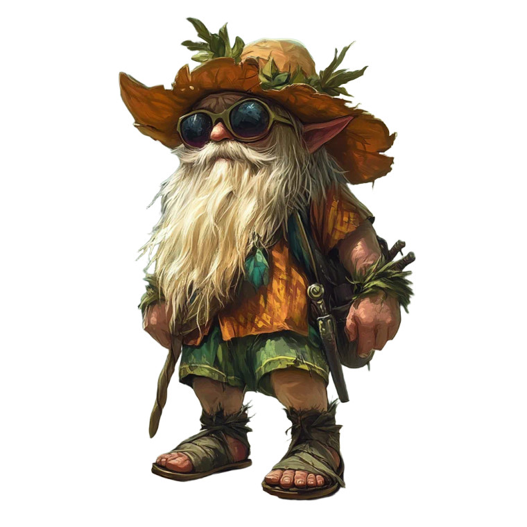 Druid Gnome Buffett Vinyl Car Decal Sticker – Waterproof & UV-Resistant 8"