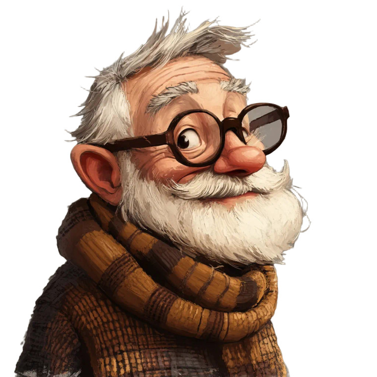 Cute Old Man V2 Vinyl Car Decal Sticker – Waterproof & UV-Resistant 8"