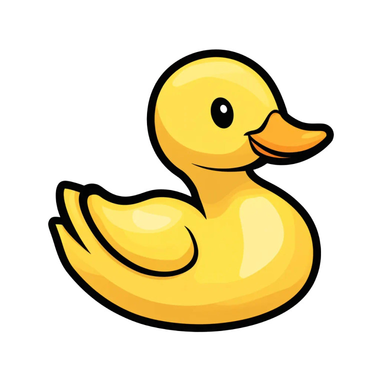 Yellow Duck Clip Art Vinyl Car Decal Sticker – Waterproof & UV-Resistant 8"