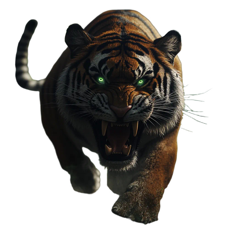 Roaring Jungle Tiger V2 Vinyl Car Decal Sticker – Waterproof & UV-Resistant 8"