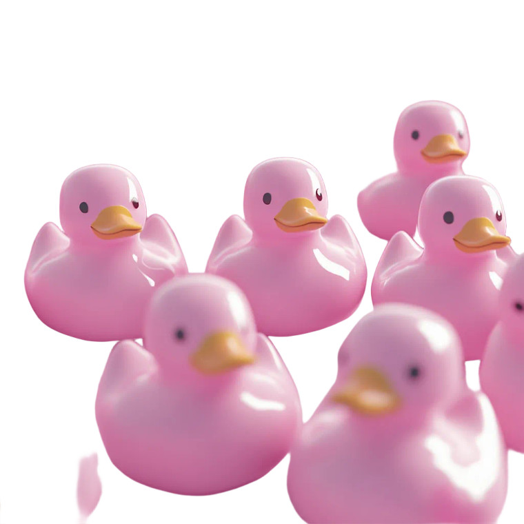 Pink 3D Ducks Vinyl Car Decal Sticker – Waterproof & UV-Resistant 8"