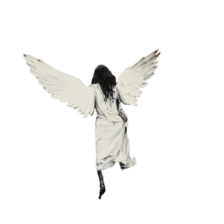 White Angel V5 Vinyl Car Decal Sticker – Waterproof & UV-Resistant 8"