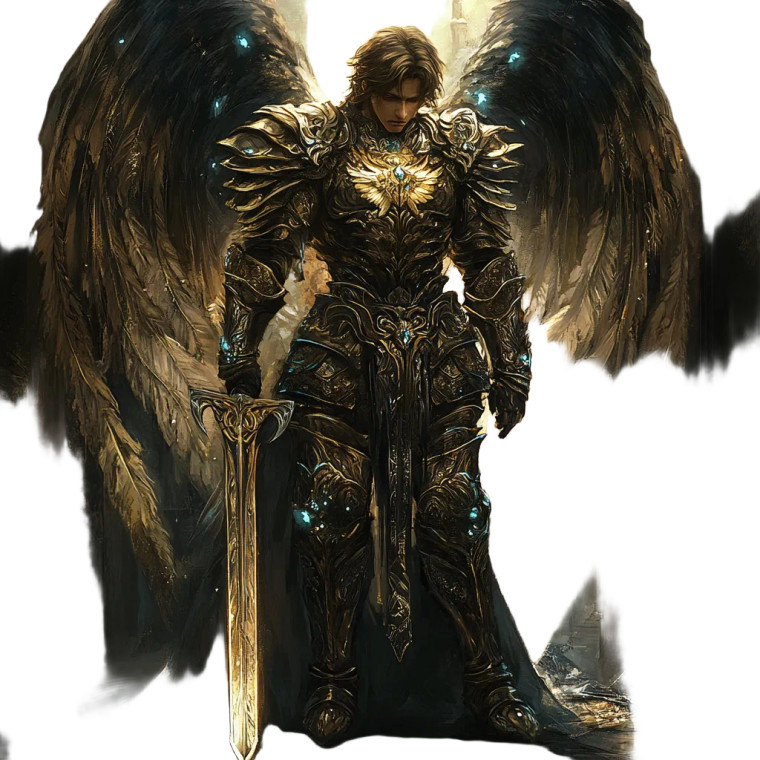 Divine Warrior Angel V2 Vinyl Car Decal Sticker – Waterproof & UV-Resistant 8"