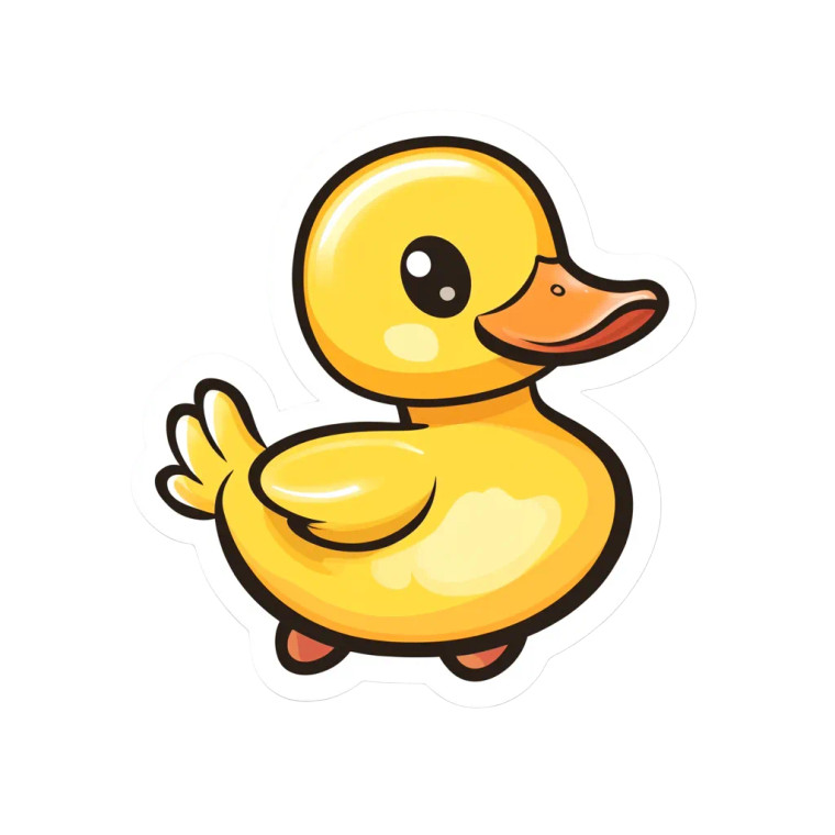 Kawaii Sporty Duck Vinyl Car Decal Sticker – Waterproof & UV-Resistant 8"