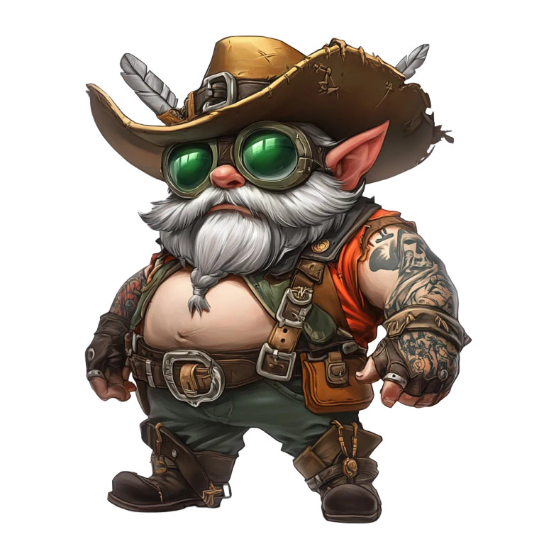 Stubby Gnome Rogue Vinyl Car Decal Sticker – Waterproof & UV-Resistant 8"