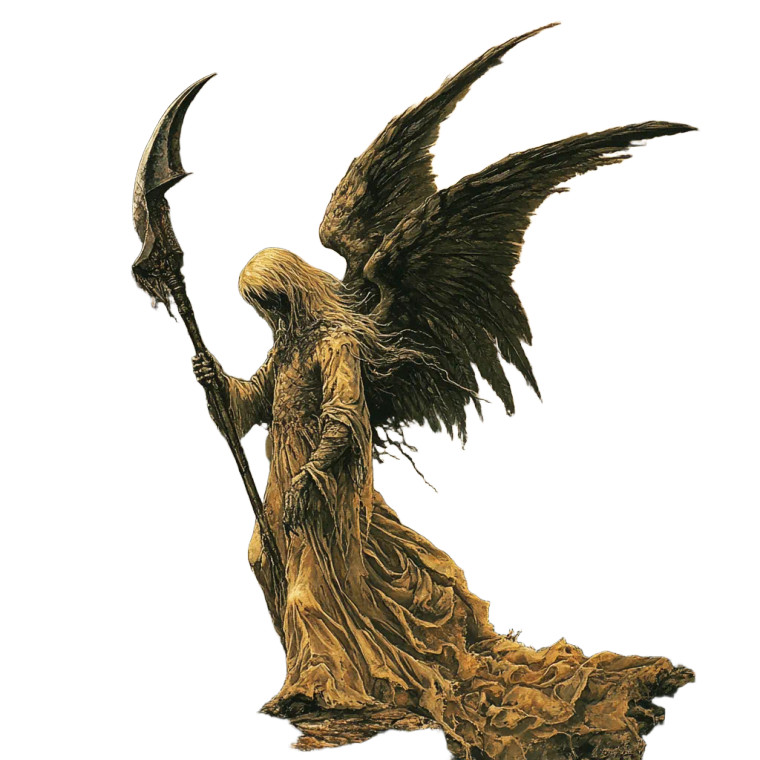 Angel With Scythe V2 Vinyl Car Decal Sticker – Waterproof & UV-Resistant 8"