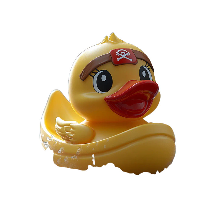 Pirate Duck Toy Vinyl Car Decal Sticker – Waterproof & UV-Resistant 8"