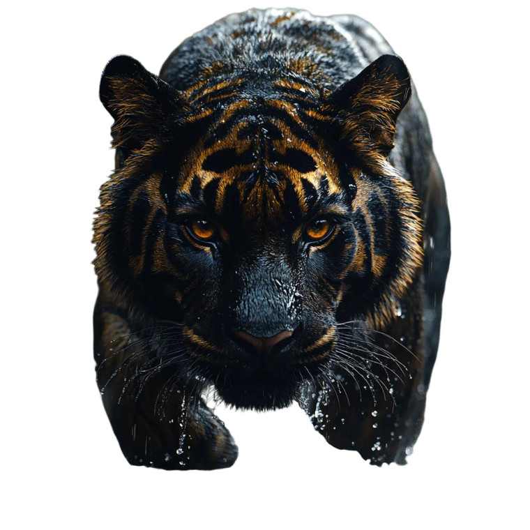 Black Tiger Walking Vinyl Car Decal Sticker – Waterproof & UV-Resistant 8"