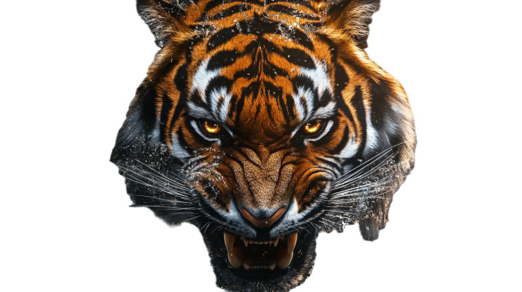 Shattered Glass Tiger Vinyl Car Decal Sticker – Waterproof & UV-Resistant 8"