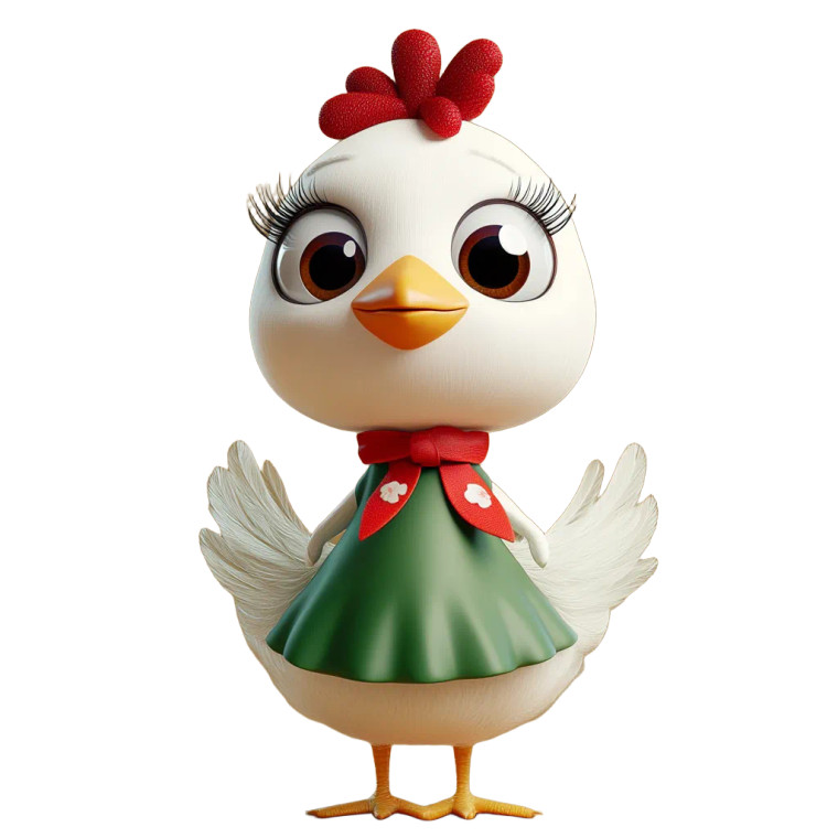 Mother Chicken Character Vinyl Car Decal Sticker – Waterproof & UV-Resistant 8"