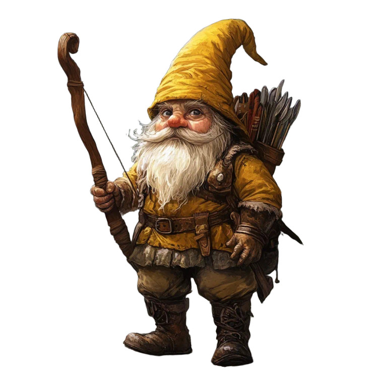 Gnome Warrior Ranger Vinyl Car Decal Sticker – Waterproof & UV-Resistant 8"