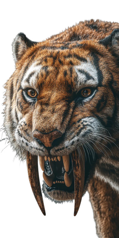 Sabertooth Tiger Portrait Vinyl Car Decal Sticker – Waterproof & UV-Resistant 8"