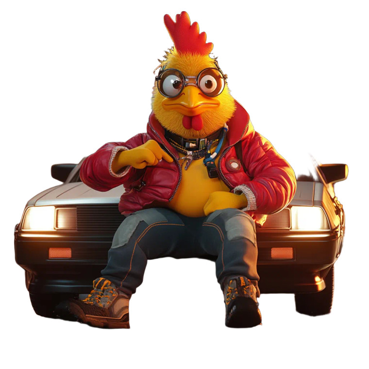 Cartoon Chicken Mcfly Vinyl Car Decal Sticker – Waterproof & UV-Resistant 8"