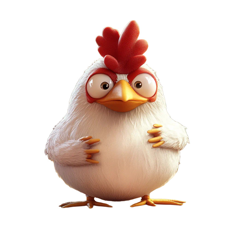 3D Fun Chicken Vinyl Car Decal Sticker – Waterproof & UV-Resistant 8"