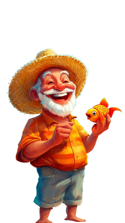 Man With Goldfish Vinyl Car Decal Sticker – Waterproof & UV-Resistant 8"