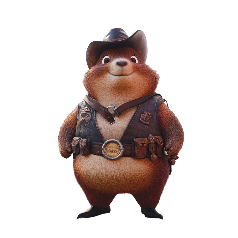 Cowboy Groundhog Vinyl Car Decal Sticker – Waterproof & UV-Resistant 8"