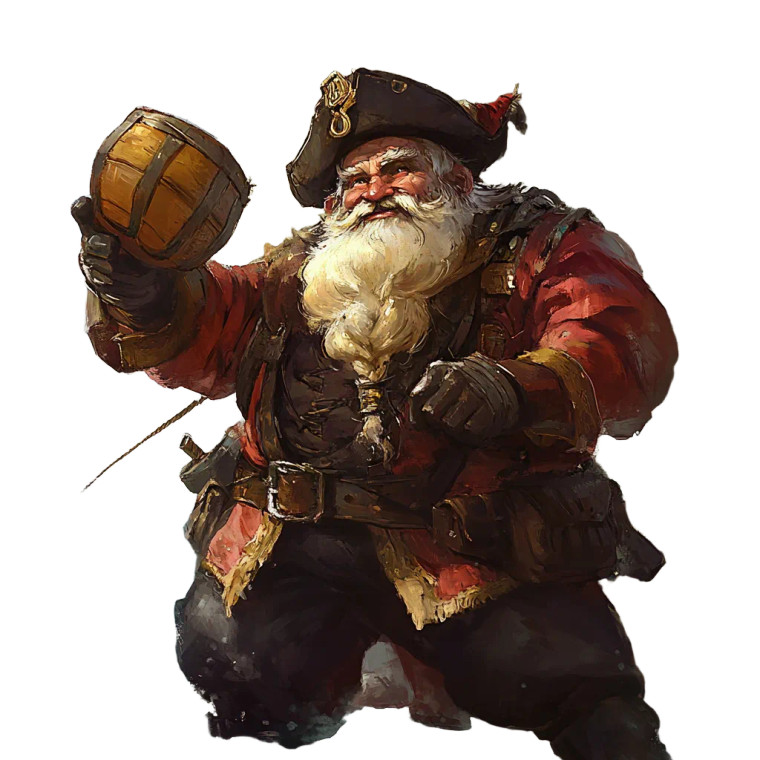 Dwarf Pirate Alchemist Vinyl Car Decal Sticker – Waterproof & UV-Resistant 8"