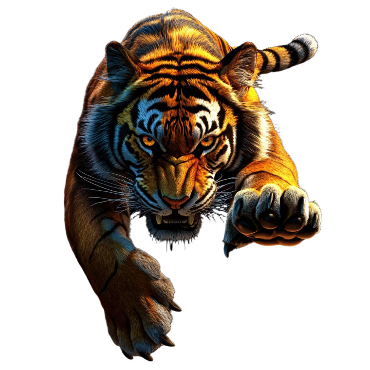 Stretching Tiger Claws Vinyl Car Decal Sticker – Waterproof & UV-Resistant 8"