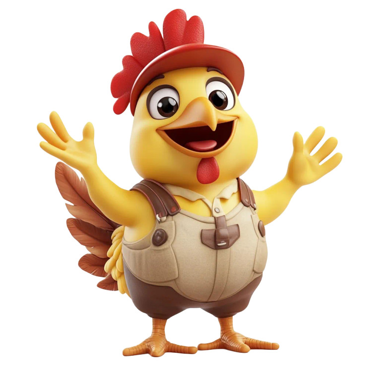 Yellow Cartoon Rooster Vinyl Car Decal Sticker – Waterproof & UV-Resistant 8"