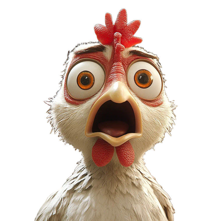 Shocked Chicken Little Vinyl Car Decal Sticker – Waterproof & UV-Resistant 8"