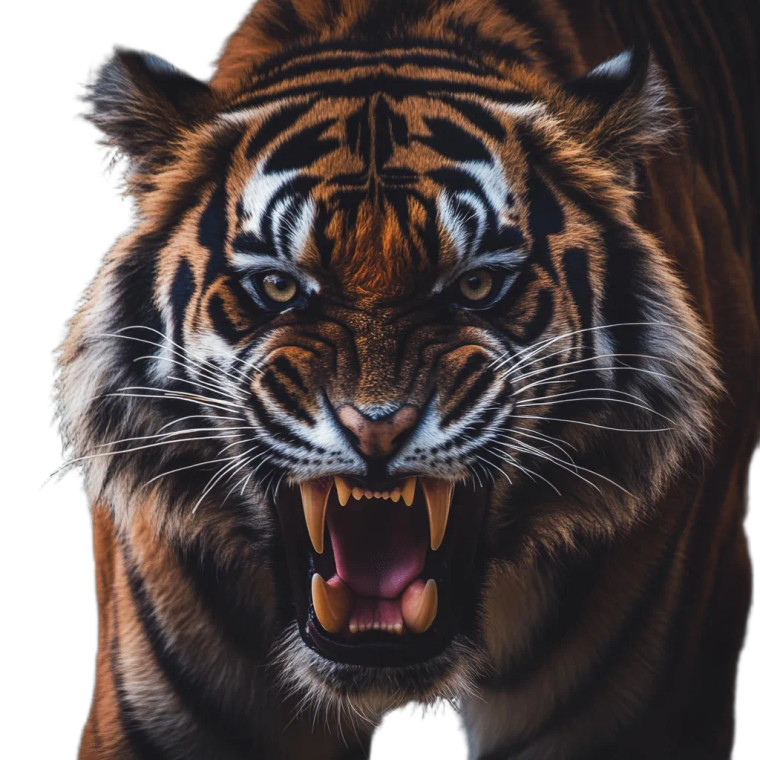 Ferocious Tiger V4 Vinyl Car Decal Sticker – Waterproof & UV-Resistant 8"