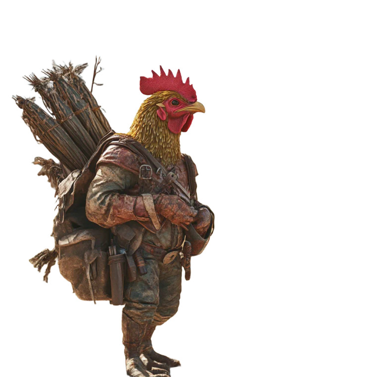Chicken-Cowboy Hunter Vinyl Car Decal Sticker – Waterproof & UV-Resistant 8"