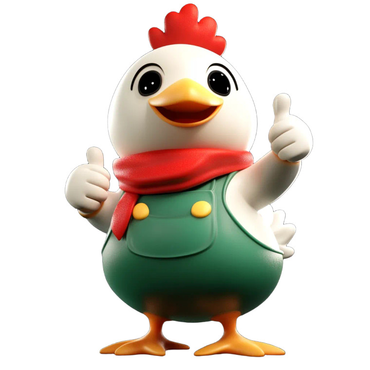Cartoon Chicken Thumbs-Up Vinyl Car Decal Sticker – Waterproof & UV-Resistant 8"