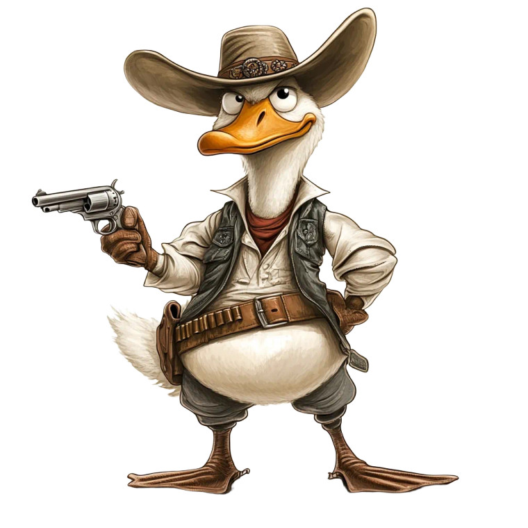 Wild West Goose Sheriff Vinyl Car Decal Sticker – Waterproof & UV-Resistant 8"