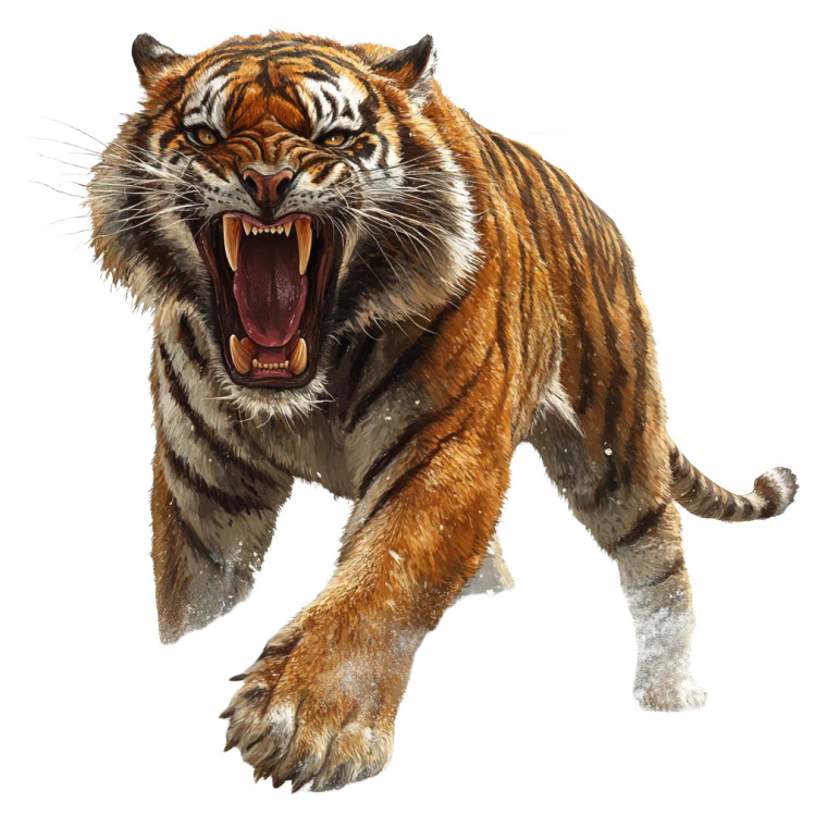 Sabre Toothed Tiger Vinyl Car Decal Sticker – Waterproof & UV-Resistant 8"