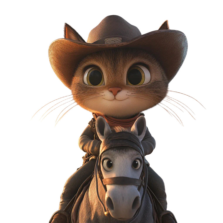 Cowboy Cat Riding Vinyl Car Decal Sticker – Waterproof & UV-Resistant 8"