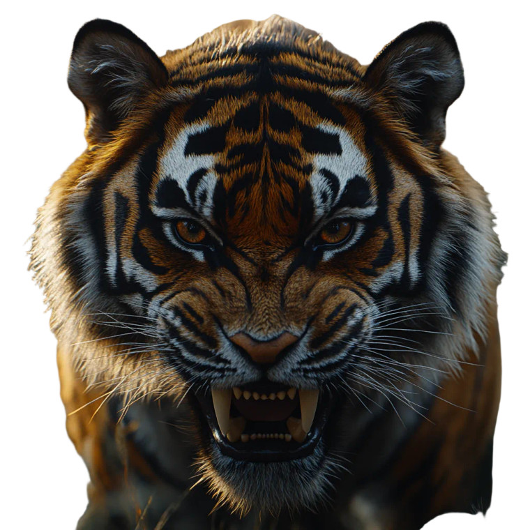 Majestic Tiger Roar V2 Vinyl Car Decal Sticker – Waterproof & UV-Resistant 8"