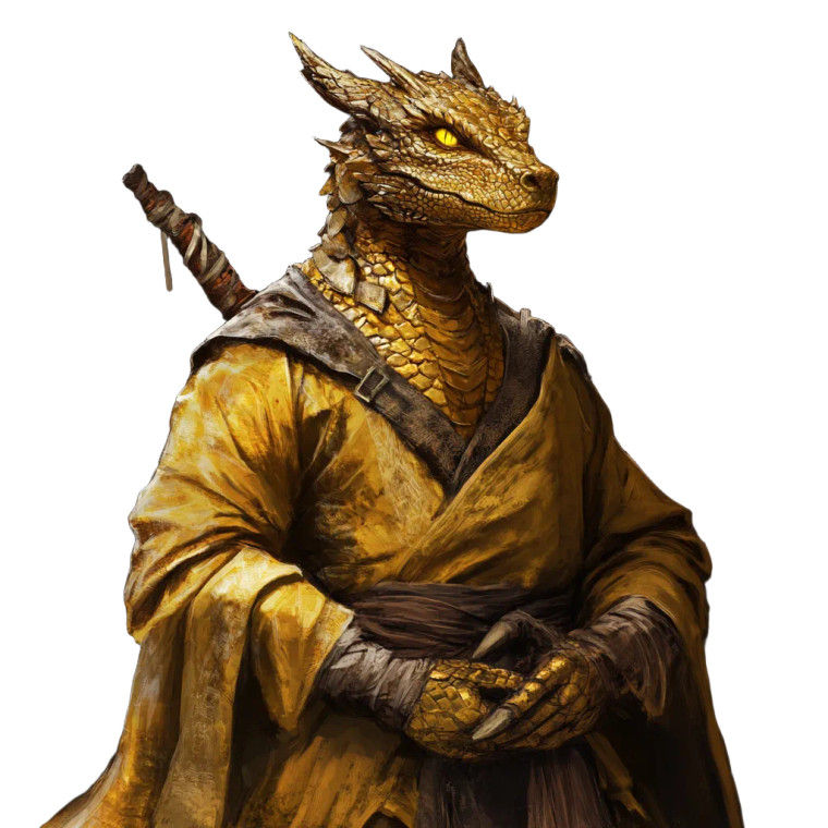 Gold Dragonborn Monk Vinyl Car Decal Sticker – Waterproof & UV-Resistant 8"