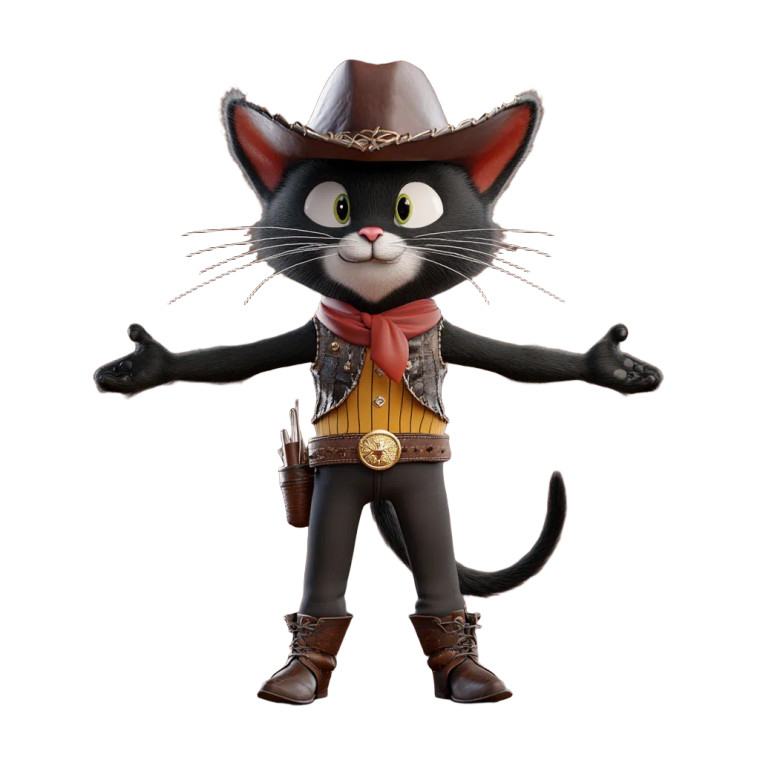 Cowboy Sylvester Cat Vinyl Car Decal Sticker – Waterproof & UV-Resistant 8"