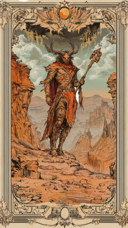 Mythical Desert Tarot Vinyl Car Decal Sticker – Waterproof & UV-Resistant 8"