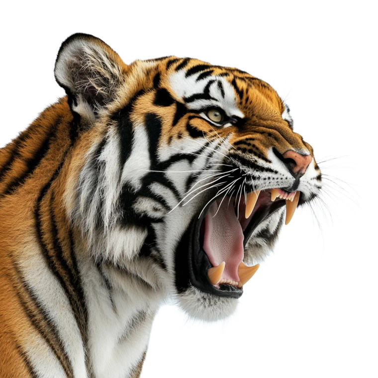 Tiger Head Profile V2 Vinyl Car Decal Sticker – Waterproof & UV-Resistant 8"