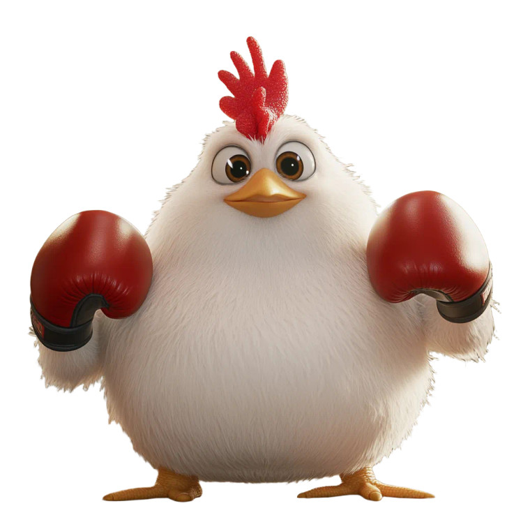 Boxing Chicken Vinyl Car Decal Sticker – Waterproof & UV-Resistant 8"
