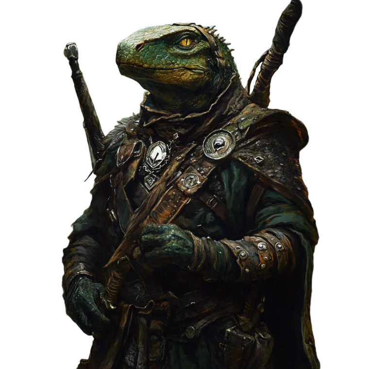 Lizardfolk Hunter Vinyl Car Decal Sticker – Waterproof & UV-Resistant 8"