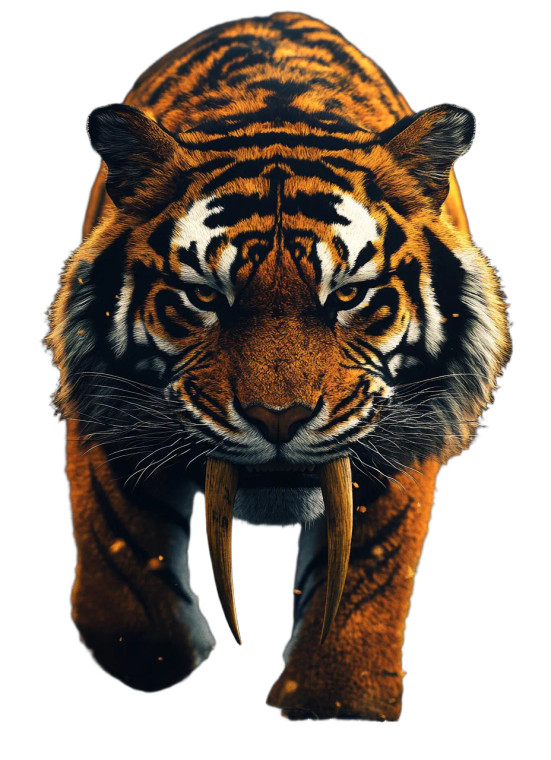 Mythical Saber-Toothed Tiger Vinyl Car Decal Sticker – Waterproof & UV-Resistant 8"