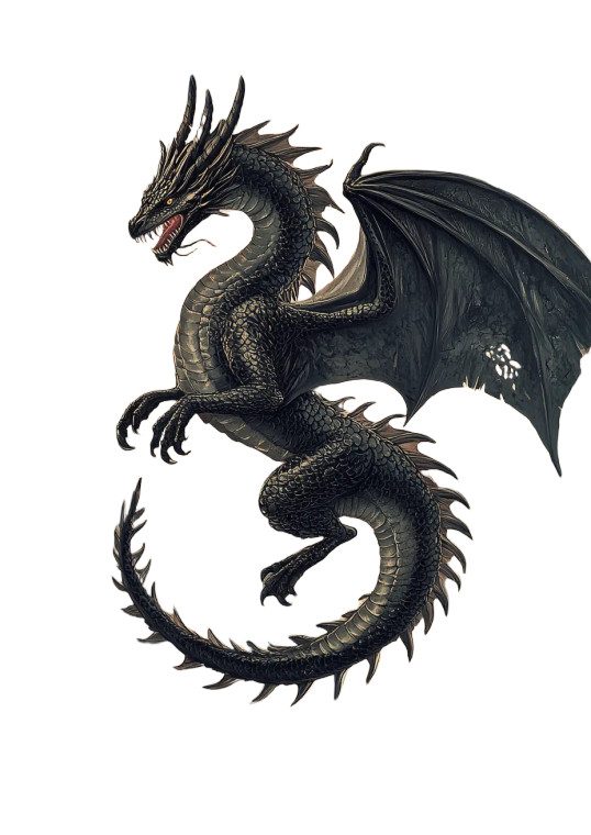 Regal Black Dragon V2 Vinyl Car Decal Sticker – Waterproof & UV-Resistant 8"