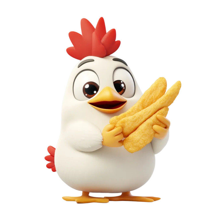 Cartoon Chicken Strips Vinyl Car Decal Sticker – Waterproof & UV-Resistant 8"