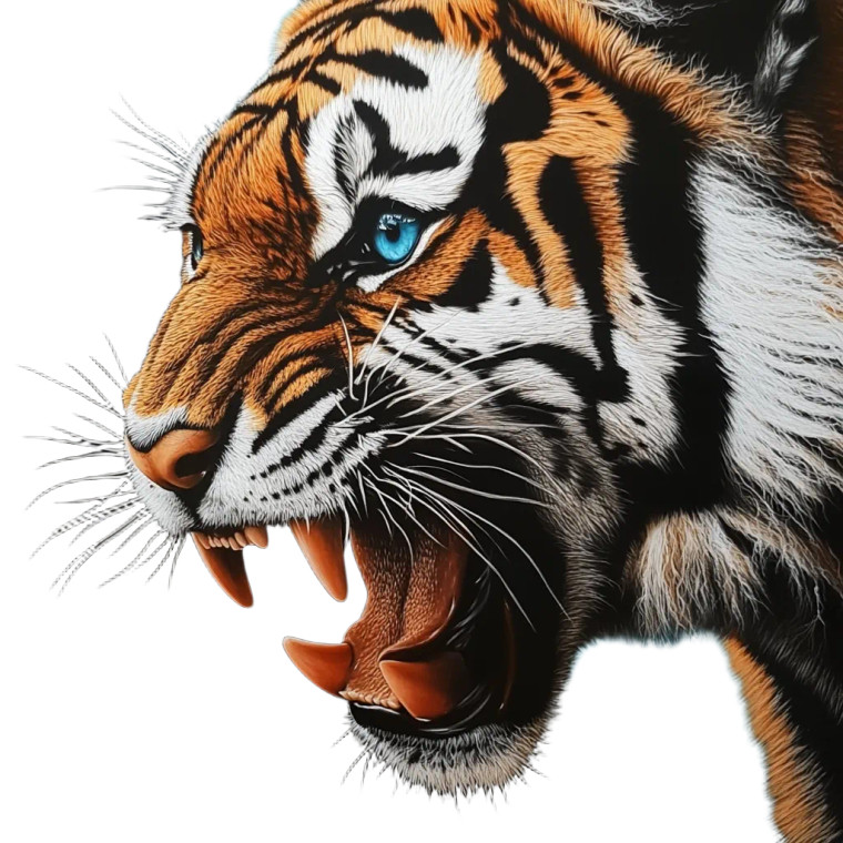 Vibrant Tiger Face Vinyl Car Decal Sticker – Waterproof & UV-Resistant 8"