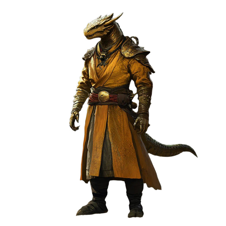 Gold Dragonborn Monk V2 Vinyl Car Decal Sticker – Waterproof & UV-Resistant 8"