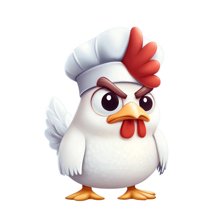 Angry Chef Chicken Vinyl Car Decal Sticker – Waterproof & UV-Resistant 8"