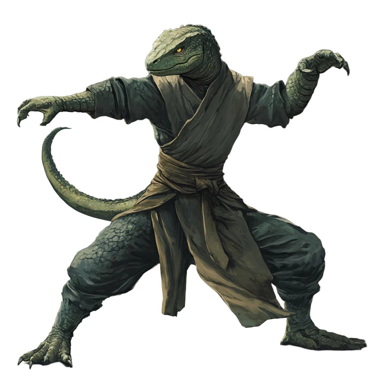 Lizardfolk Monk V2 Vinyl Car Decal Sticker – Waterproof & UV-Resistant 8"
