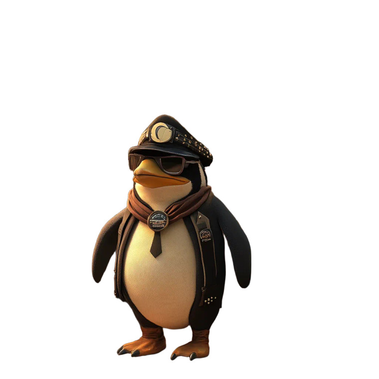 Security Guard Penguin Vinyl Car Decal Sticker – Waterproof & UV-Resistant 8"
