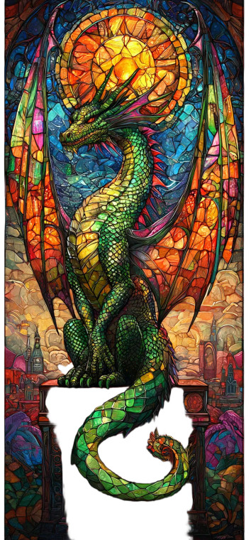 Cosmic Stained Dragon Vinyl Car Decal Sticker – Waterproof & UV-Resistant 8"