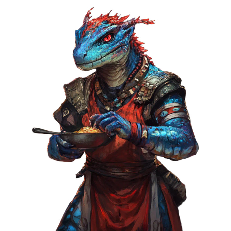 Tribal Lizardman Chef Vinyl Car Decal Sticker – Waterproof & UV-Resistant 8"