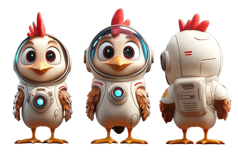 Astronaut Chicken Cartoon Vinyl Car Decal Sticker – Waterproof & UV-Resistant 8"