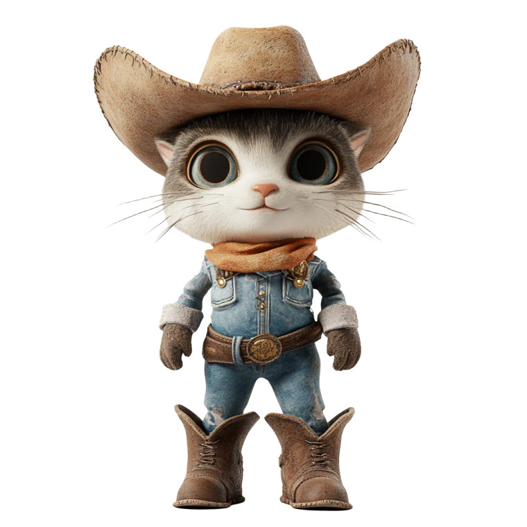 Cowboy Cat Vinyl Car Decal Sticker – Waterproof & UV-Resistant 8"