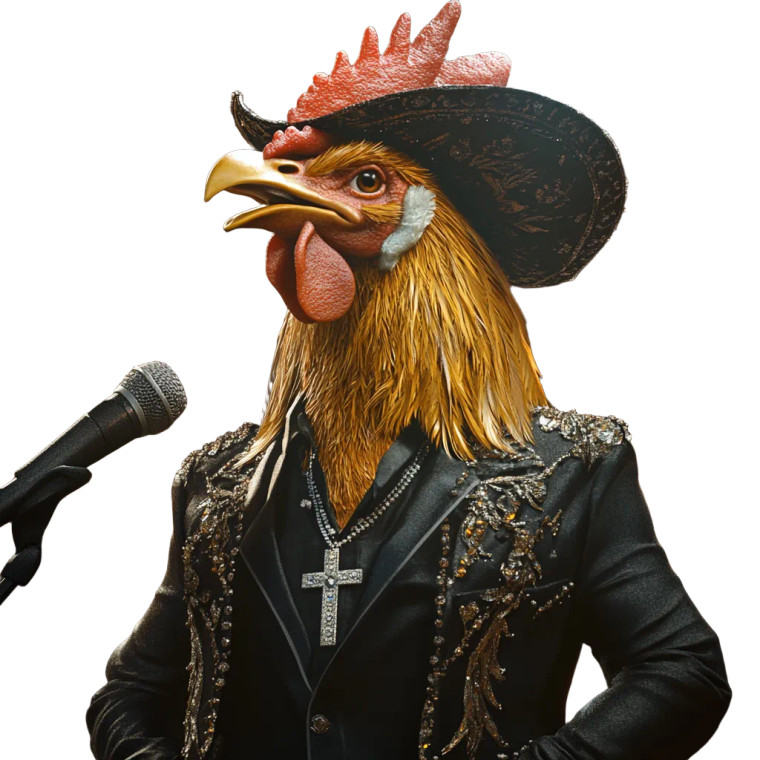 Golden Rooster Performer Vinyl Car Decal Sticker – Waterproof & UV-Resistant 8"